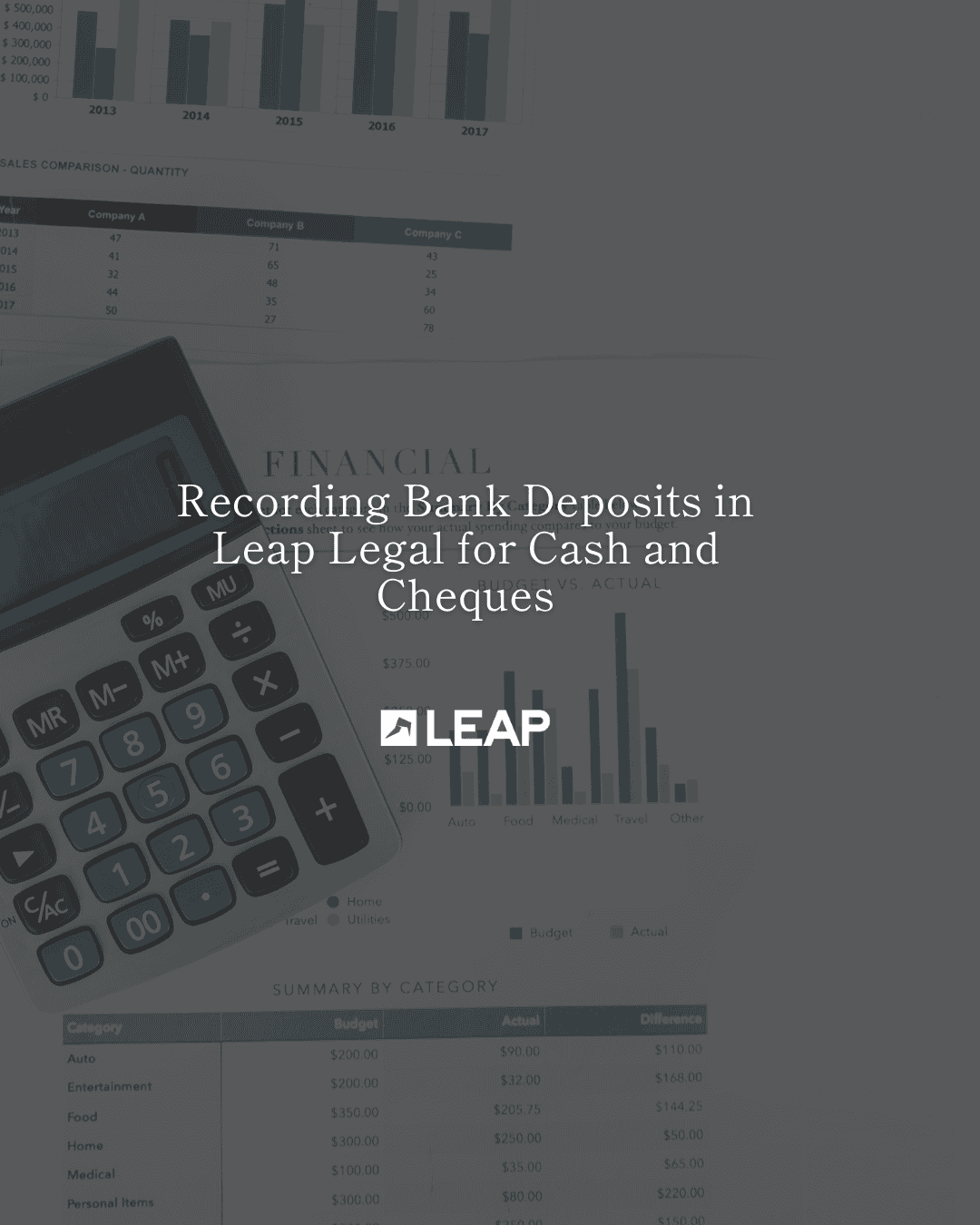 Recording Bank Deposits in Leap Legal for Cash and Cheques